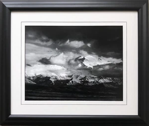 Ansel Adams "Moon and Denali" Alaska Custom Framed NEW ART photo Mountain Range - Picture 1 of 3