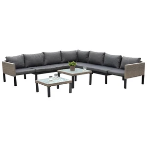 Loungeset Lounge Ecklounge AMANTEA mit Ausziehfunktion 257x257cm, Alu Polyrattan - Bild 1 von 6