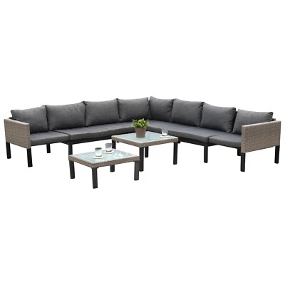 Loungeset Lounge Ecklounge AMANTEA mit Ausziehfunktion 257x257cm, Alu Polyrattan - Bild 1 von 4