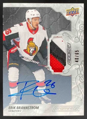 Erik Brannstrom 2023 Upper Deck Engrained Rookie Patch Auto /65 #92 - Image 1 of 4
