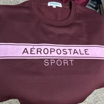 Sudadera Deportiva Aeropostale Granate Rosa Rayas XL Bin E Foto 1 de 2