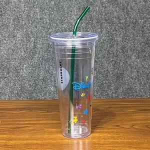 Starbucks Disney Parks Tumbler Clear Cold Cup Venti 24 oz Straw Mickey - Picture 1 of 11