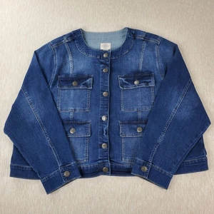 NWT St. John's Bay Modern Chic Tailored Style Denim Jacket Women's Size 3X - Picture 1 of 10