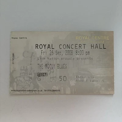 The Moody Blues - Nottingham - Original concert ticket stub 2008 - image 1 of 2