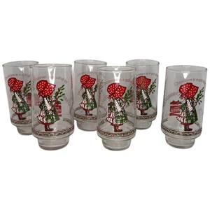 Holly Hobbie Weihnachten Trinkgläser Vintage 6er Set Coca-Cola Grün PW SetC - Bild 1 von 14