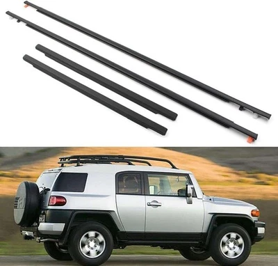 4Pc Door Window Moulding Trim Seal Belt Fit Toyota FJ Cruiser Weatherstrip 07-14 - Изображение 1 из 4