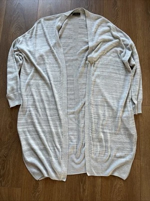 Ladies Long Grey Cardigan From Wallis Size 12-14 Medium With Pilling - Image 1 of 4