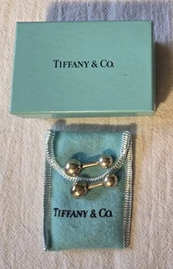 Vintage Singed Tiffany Co .925 Sterling Silber Barbell Manschettenknöpfe RM1155 - Bild 1 von 6