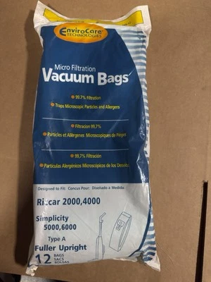 EnviroCare 845-12 Micro Filtration Vacuum Bags for Riccar 2000, 4000 (12-PacK) - Image 1 of 4