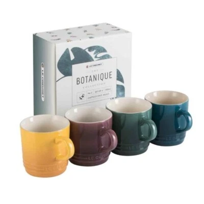 Lot de 4 tasses à café cappuccino Le Creuset Botanique Collection 200 ml New ... - Photo 1/4