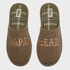 Dluxe by Dearfoams Men's Papa Bear Slippers Brown Size Medium 9-10 NWT - Picture 1 of 1