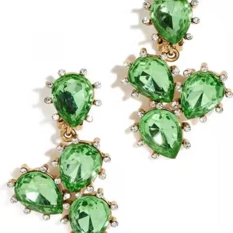 Oscar de la renta cluster statement Huge CLIP ON Drop Earrings Stunning Dangle - Image 1 of 1