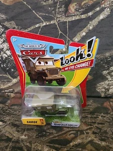 DISNEY PIXAR CARS WORLD SARGE #30 LOOK! EYES CHANGE TOY MILITARY JEEP MATTEL C2 - Picture 1 of 10