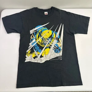 Marvel Wolverine Comic Images Shirt Mens Large Black 1990s Vintage Single Stitch - Picture 1 of 4