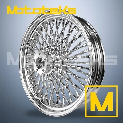 21" 21X2.15 CALI FAT SPOKE WHEEL 52 STAINLESS FOR HARLEY SPORTSTER FRONT RIM - Image 1 of 4