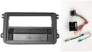 urgente - Marco Montaje Radio DIN VW SKODA SEAT+telealimentador phantom antena - Imagen 1 de 1