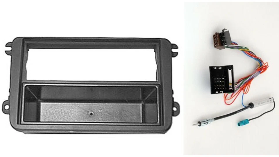 Marco de Montaje para Radio DIN  VW SKODA SEAT+CONEXIONES FAKRA PHANTOM  ANTENA - Imagen 1 de 1