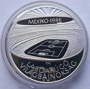 WĘGRY: 500 forintów 1986, Mistrzostwa Świata w piłce nożnej w Meksyku - stadion, polerowana płyta.