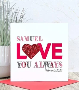 Tarjeta de San Valentín personalizada hecha a mano, regalo, recuerdo, te amo siempre - Imagen 1 de 2
