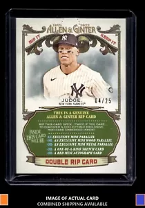 2022 Topps Allen & Ginter Giancarlo Stanton Aaron Judge Rip Card /25 Unripped - Picture 1 of 2