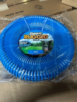 2x Chuckit Dog toy frisbee Rugged Flyer Disc medium size blue or orange play New - Image 1 of 4