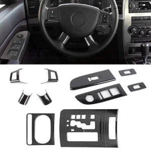 Cubierta de cambio de marchas de volante de fibra de carbono para Jeep Grand Cherokee 06-10 - Imagen 1 de 16