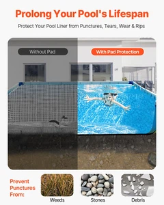 16x32ft Rectangle Pool Liner Pad Heavy Duty Thick Pool Mat Prevent Punctures - Picture 1 of 10