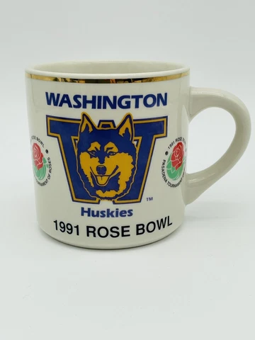 Vintage 1991 Washington Huskies Rose Bowl Mug Pac Ten Go Dawgs!! Purple and Gold Cover