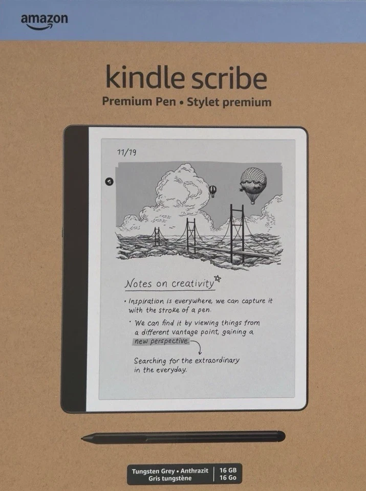 New 2024 2nd Gen Amazon Kindle Scribe Premium Pen 16GB Tungsten Grey RRP £380 - Image 1 of 1