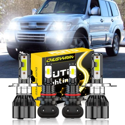 适用于三菱 Montero 2001 - 06 LED 车头灯高低光束雾灯灯泡套件 — 第 1/4 张图片