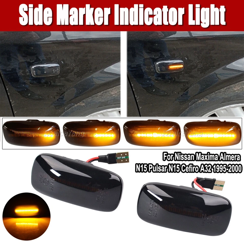 Luz intermitente marcador lateral para Nissan Máxima 1995 1996 1997 1998 1999-2000 Foto 1 de 4