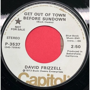 David Frizzell Get Out of Town Before Sundown / Last Night Was 45 Country Promo - Imagen 1 de 4