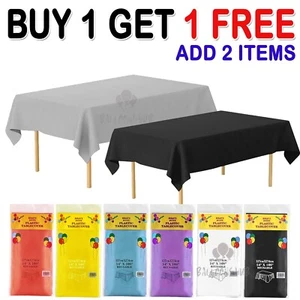 Plastic Table Cloth Disposable Wipe Clean Party Tablecloth Covers Rectangle UK - Picture 1 of 16