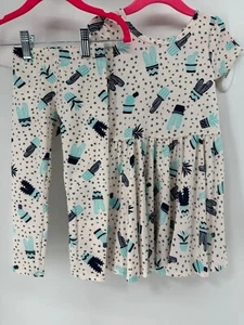 Dotdotsmile Girls Dress and Leggings Size 2T 2pc Set Blue Cactus Print NWT - Picture 1 of 6