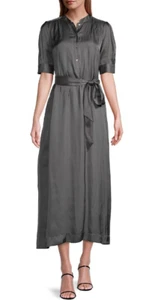 Elie Tahari Women's Whisper Satin Maxi Women's Dress Size Large House Grey - Picture 1 of 5