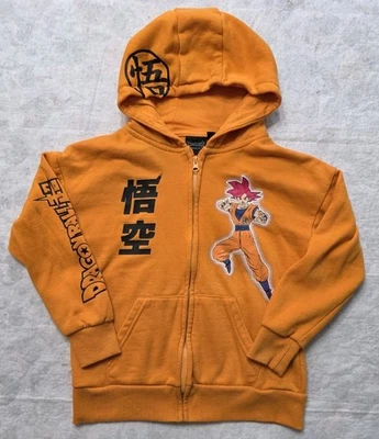 Dragon Ball Super God Goku Youth Hoodie Orange 8-9yrs S Graphic Print Front Back - Image 1 of 4
