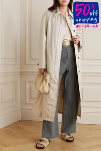 RRP€970 ISABEL MARANT Topcoat FR40 US8 UK12 L Beige Belted Padded - Picture 1 of 7