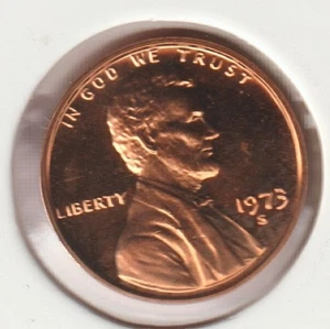 Rare US Old Very Nice 1973-S Lincoln Penny Cent From Mirror Cameo Proof Set USA - Picture 1 of 2