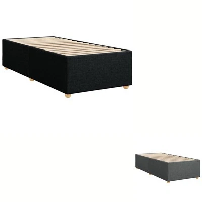 Bed Frame Single Bed Mattress Base Wooden Bedstead 90x190 cm Fabric vidaXL - image 1 of 3