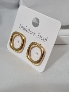 Nuevos pendientes para mujer enchapados en oro de 18 quilates de acero inoxidable - Imagen 1 de 5