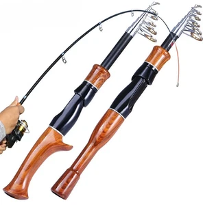 Telescopic Fishing Rod Cork Handle Spinning/Casting Fishing Role Carbon Fiber - Picture 1 of 7