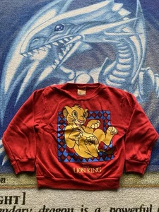 Vintage Disney The Lion King Simba Youth Kids Toddler Sweatshirt Sz 4T Red RARE! - Picture 1 of 7