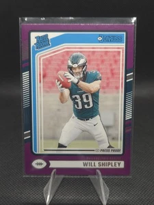 2024 Panini Donruss - Rated Rookie Will Shipley #312 Purple Press Proof (RC) - Picture 1 of 2