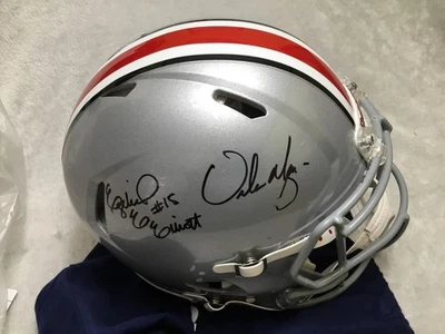 Casco de velocidad de tamaño completo autografiado por Urban Meyer Ezekiel Elliott Ohio State - Certificado de autenticidad Foto 1 de 4