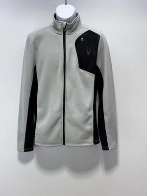 Spyder Jacket Adult S White Hiking Logo Outdoors Sweater Textured Coat Mens - Image 1 of 4
