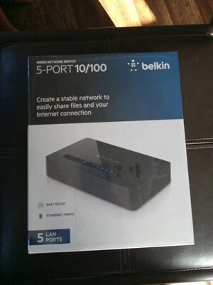 Belkin Wired Network Switch 5-Port 10/100 Sealed - Image 1 of 4