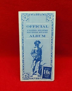 Álbum oficial de estampillas de 10 centavos de ahorro de Estados Unidos parcialmente lleno 1958 - Imagen 1 de 6