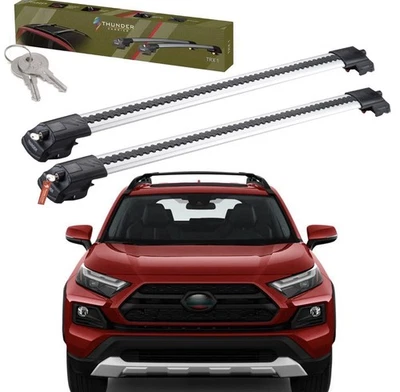 Roof Racks Cross Bars For TOYOTA RAV4 2014-2018 Grey Aluminium Lockable - Image 1 of 4