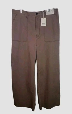 Pantalones de mujer A.N.A tiro más alto marrón hongo pierna ancha talla 18 elásticos ANA Foto 1 de 4
