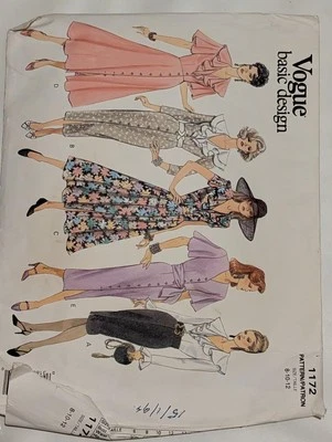 Vintage Sewing Pattern Vogue 1172     Dress 1993   Size 8 10 12 - Image 1 of 2